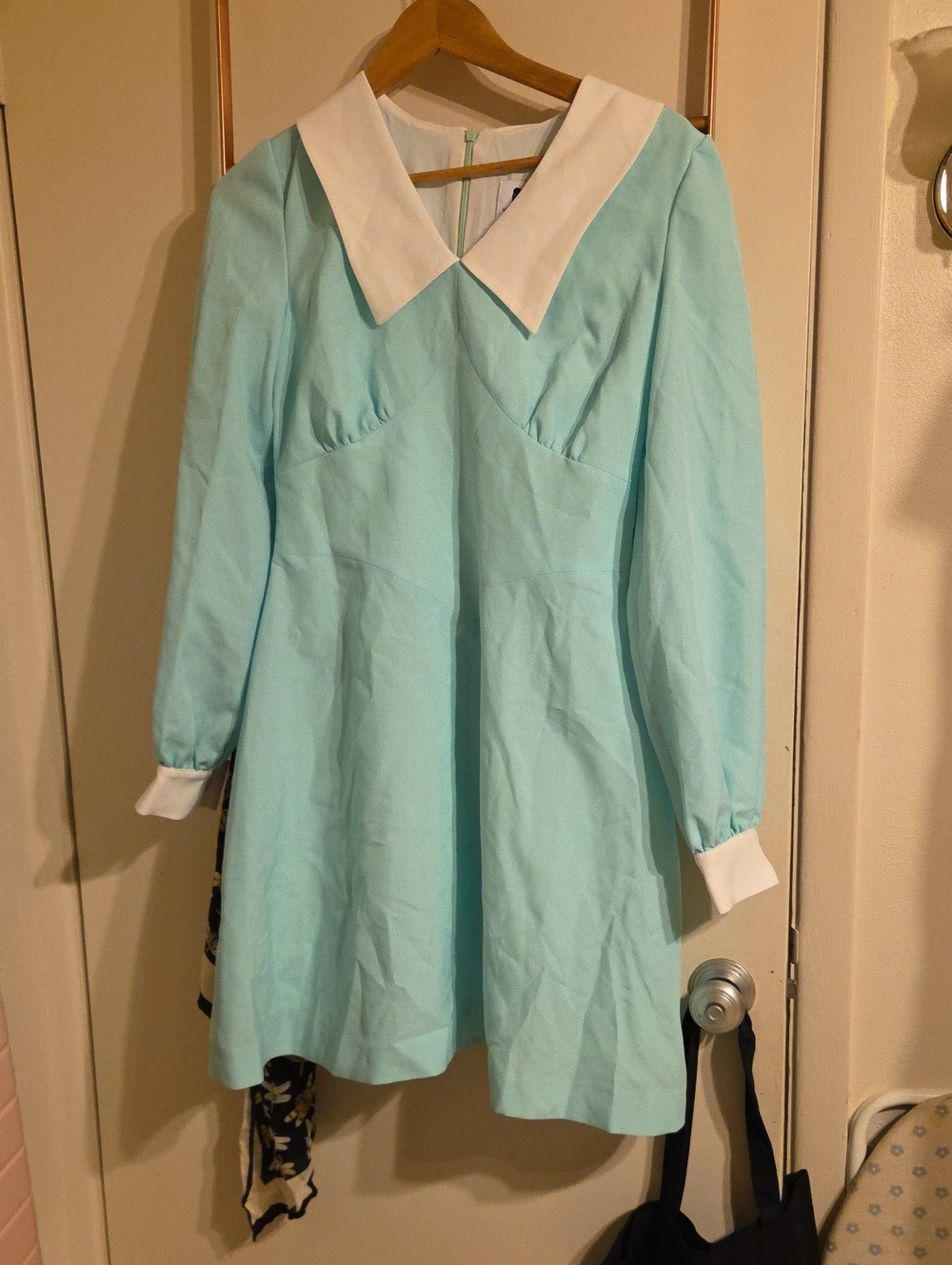Marmalade Shop Retro Aqua Dress with White Contrast Collar